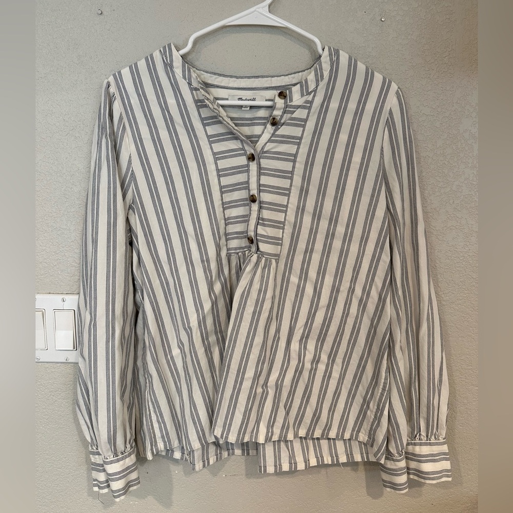 Striped Button-Up Blouse